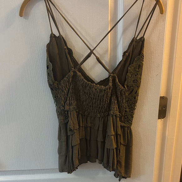 Chelsea & Violet  Olive Lace Women Top - Picture 3 of 4